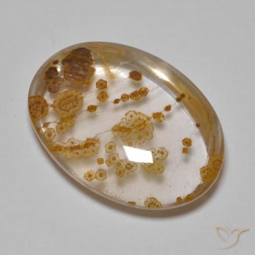 23.29ct 天然 彩色 石英与白铁矿, 椭圆形, 透明