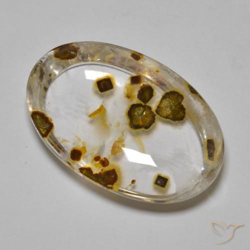 29.44ct 天然 彩色 石英与白铁矿, 椭圆形, 透明