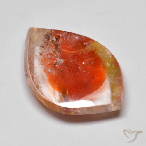 14.85ct 天然 彩色 石英与白铁矿, 花式切割, 透明