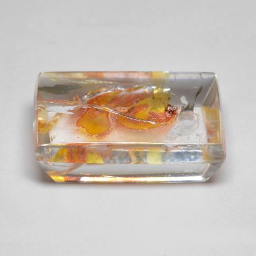 12.19克拉天然石英与白铁矿，狭长方形，透明