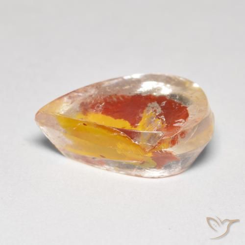 5.50克拉天然石英与白铁矿，梨形，透明