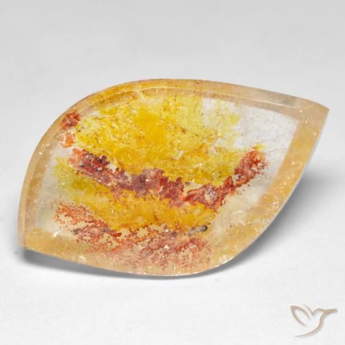 14.09ct 天然 彩色 石英与白铁矿, 花式切割, 透明