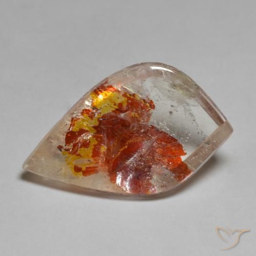 15.45ct 天然 彩色 石英与白铁矿, 花式切割, 透明