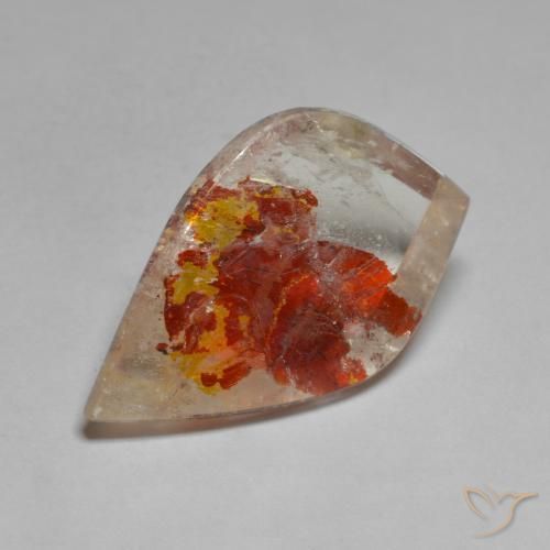 15.45克拉天然石英与白铁矿，花式切割，透明