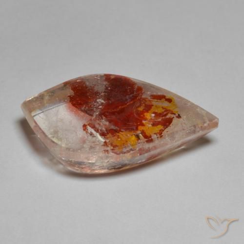 15.45克拉天然石英与白铁矿，花式切割，透明