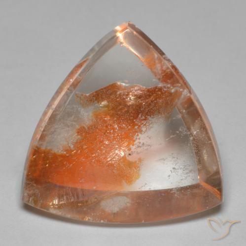 17.86ct 天然 彩色 石英与白铁矿, 胖三角形, 透明
