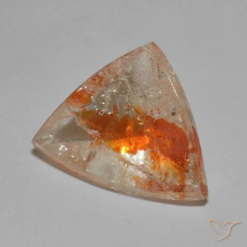 7.67ct 天然 彩色 石英与白铁矿, 胖三角形, 透明