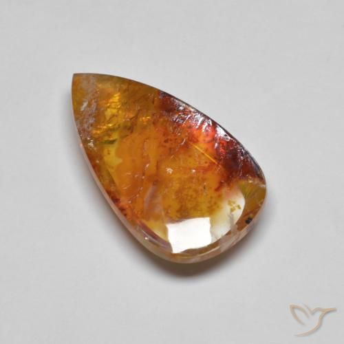 19.90ct 天然 彩色 石英与白铁矿, 梨形, 透明