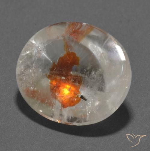19.66ct 天然 彩色 石英与白铁矿, 椭圆形, 透明
