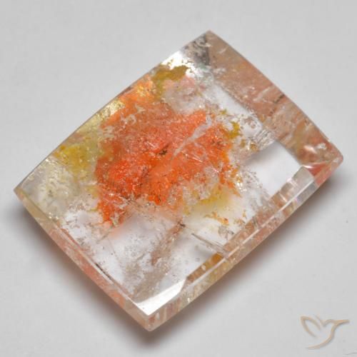 19.23ct 天然 彩色 石英与白铁矿, 狭长方形, 透明