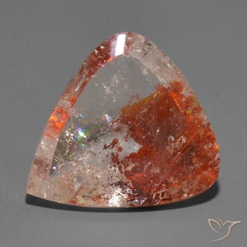18.57ct 天然 彩色 石英与白铁矿, 梨形, 透明