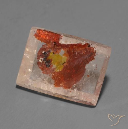 11.48克拉天然石英与白铁矿，狭长方形，透明