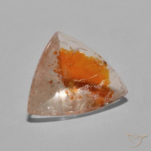 6.50克拉天然石英与白铁矿，胖三角形，透明