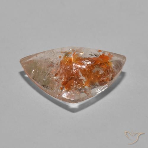 6.50克拉天然石英与白铁矿，胖三角形，透明