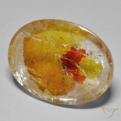 37.40ct 天然 彩色 石英与白铁矿, 椭圆形, 透明