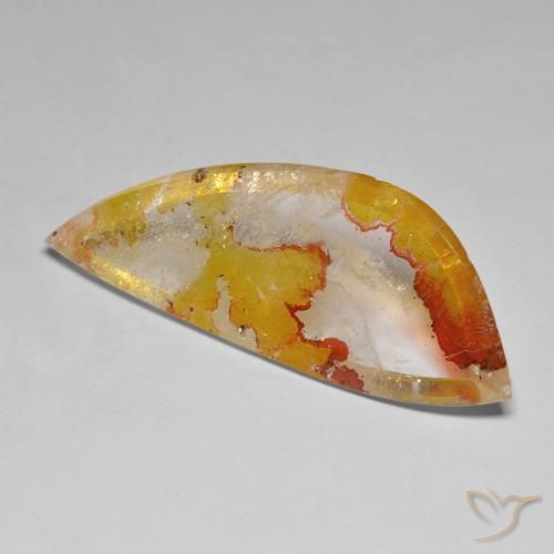31.30ct 天然 橙金 石英与白铁矿, 花式切割, 透明