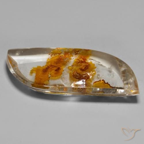 33.96克拉天然石英与白铁矿，花式切割，透明