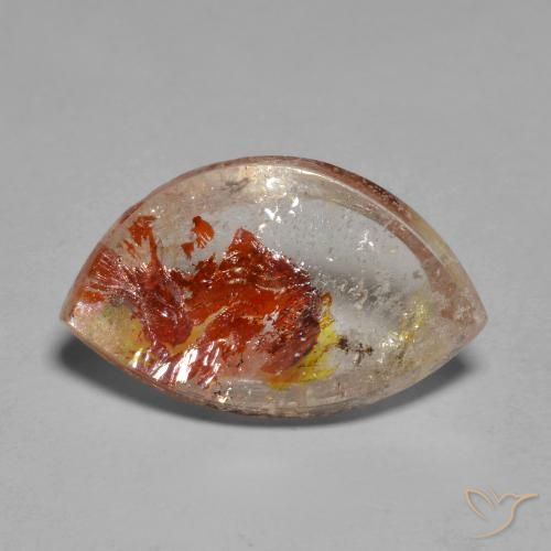 6.92克拉天然石英与白铁矿，花式切割，透明