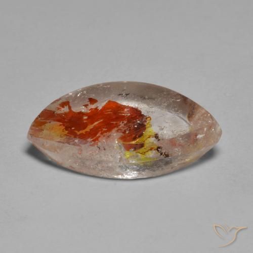 6.92克拉天然石英与白铁矿，花式切割，透明