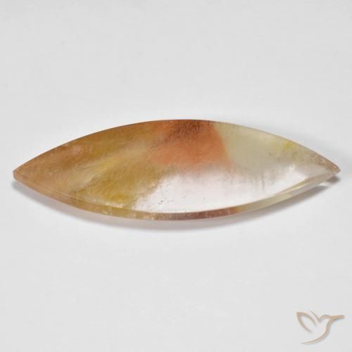 33.18ct 天然 彩色 石英与白铁矿, 榄尖形, 透明