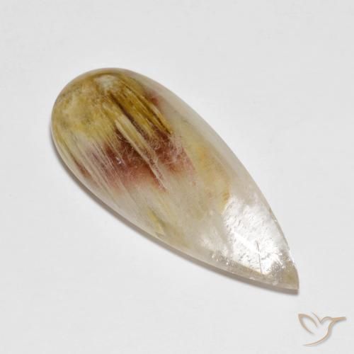 21.71ct 天然 彩色 石英与白铁矿, 梨形, 透明