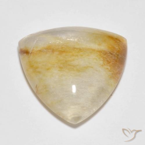 13.16ct 天然 彩色 石英与白铁矿, 胖三角形, 半透明