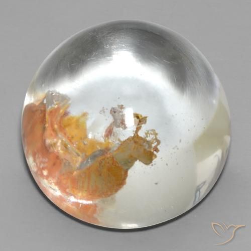 75.10ct 天然 彩色 石英与白铁矿, 圆形的, 透明