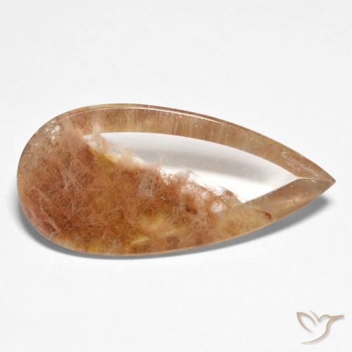 10.47ct 天然 彩色 石英与白铁矿, 梨形, 透明