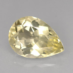 3.36克拉天然黄色石英，梨形，12.9×9.1毫米，VVS