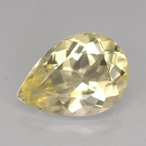 3.36克拉天然黄色石英，梨形，12.9×9.1毫米，VVS