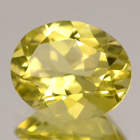 4.07克拉天然黄色石英，椭圆形切割，12.1×9.8毫米，VVS