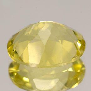 4.07克拉天然黄色石英，椭圆形切割，12.1×9.8毫米，VVS