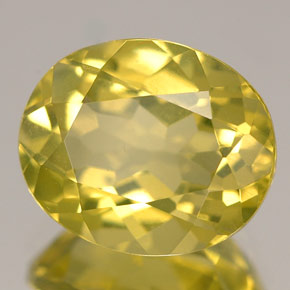 3.61克拉天然黄色石英，椭圆形切割，11.1×9.2毫米，VVS-VS