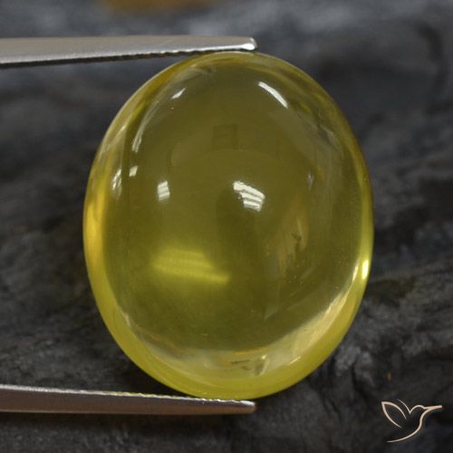 33.52ct 天然 淡黄色 石英, 椭圆形, 透明