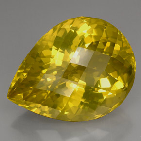 145.55克拉天然黄色石英，梨形，40.8×31.3毫米，IF
