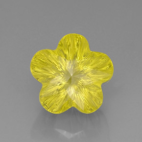 9.84克拉天然黄色石英，花形切工，14.3×13.8毫米，透明