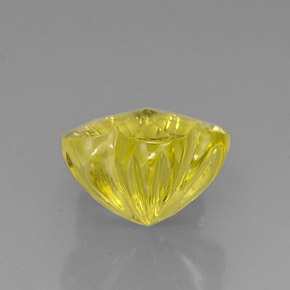 9.84克拉天然黄色石英，花形切工，14.3×13.8毫米，透明