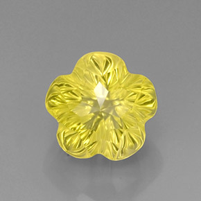 7.86克拉天然黄色石英，花形切工，12.4×12毫米，透明