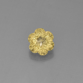 2.47克拉天然黄色石英，花形切工，8.9×8.8毫米，透明