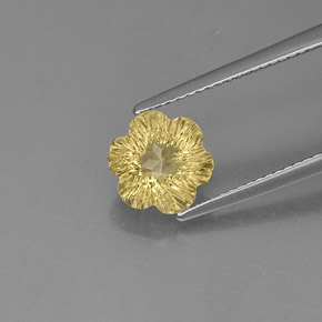 2.47克拉天然黄色石英，花形切工，8.9×8.8毫米，透明