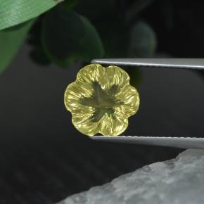 3.43克拉天然黄色石英，花形切工，9.9×9.8毫米，透明
