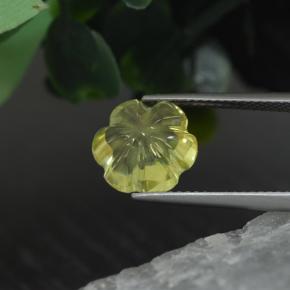3.43克拉天然黄色石英，花形切工，9.9×9.8毫米，透明