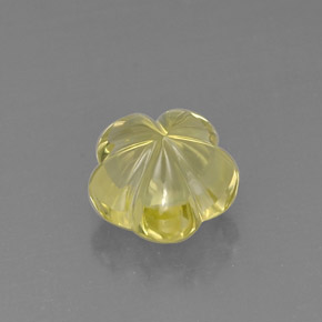 7.35克拉天然黄色石英，花形切工，12.2×12毫米，透明