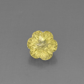2.52克拉天然黄色石英，花形切工，8.7×8.4毫米，透明