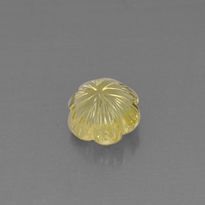 2.52克拉天然黄色石英，花形切工，8.7×8.4毫米，透明