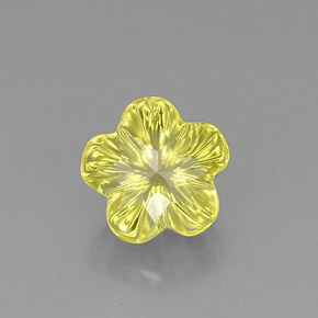 6.47克拉天然黄色石英，花形切工，12.3×12毫米，透明