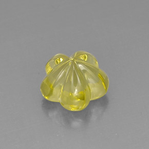 6.47克拉天然黄色石英，花形切工，12.3×12毫米，透明