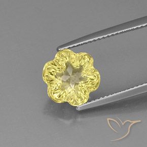 4.06ct 天然 淡黄色 石英, 花形切割, 透明