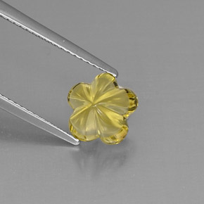 2.49克拉天然黄色石英，花形切工，8.5×8.4毫米，透明