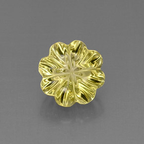 7.42克拉天然黄色石英，花形切工，12.4×12.1毫米，透明